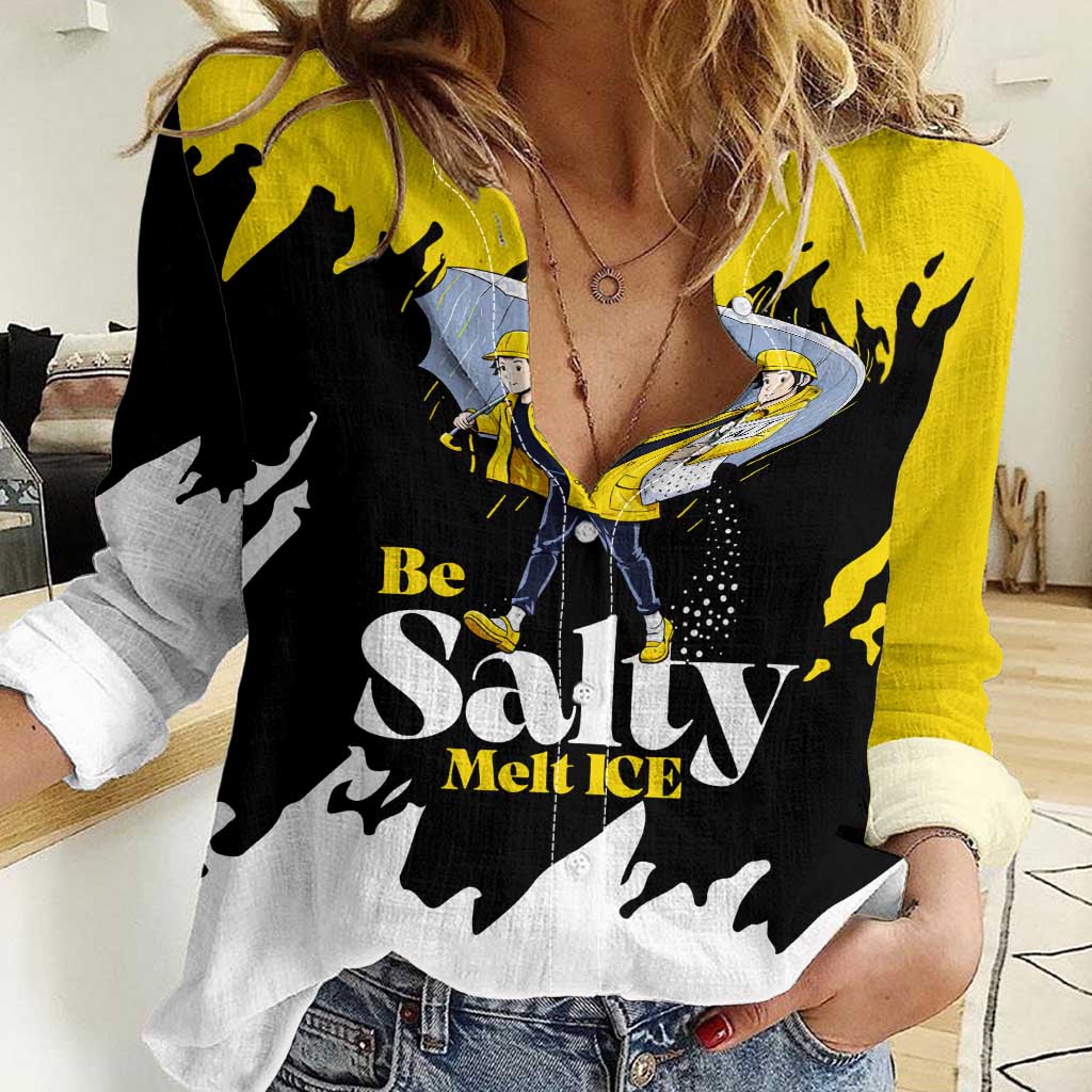 Be Salty Melt Ice Women Casual Shirt with Bold Splash Pattern