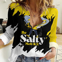 Be Salty Melt Ice Women Casual Shirt with Bold Splash Pattern