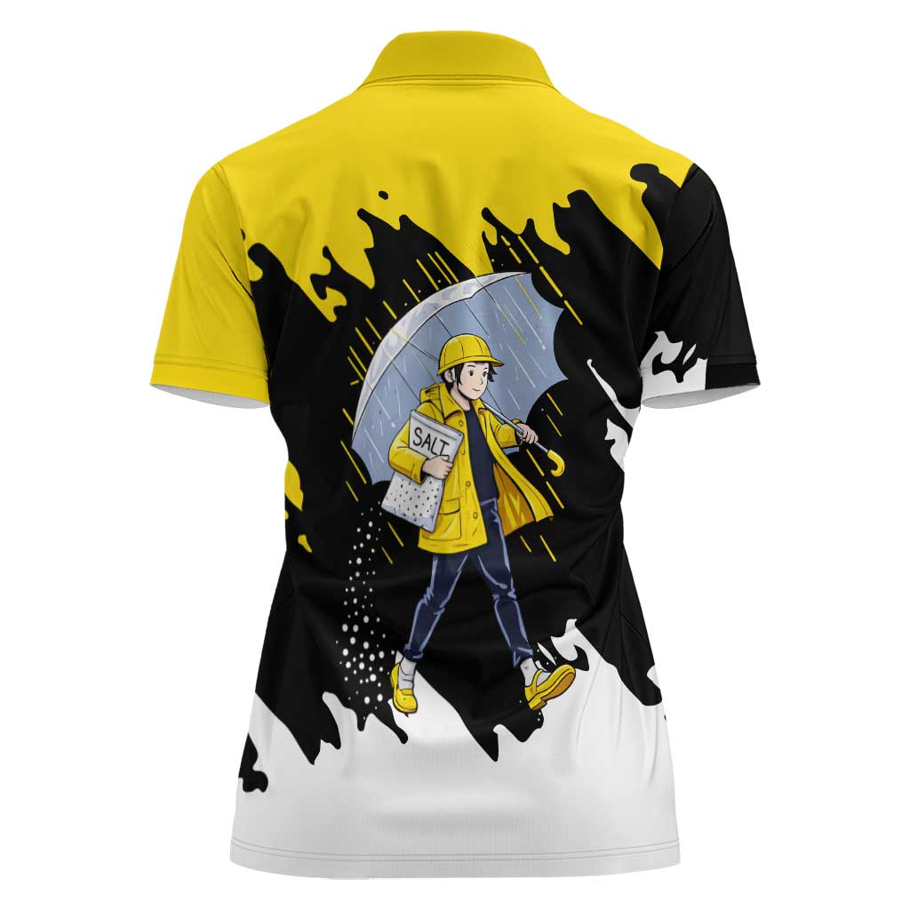 Be Salty Melt Ice Women Polo Shirt with Bold Splash Pattern