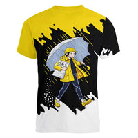 Be Salty Melt Ice Women V-Neck T-Shirt with Bold Splash Pattern