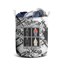 Same Shit Different Costume Laundry Basket Monochrome Gritty Texture