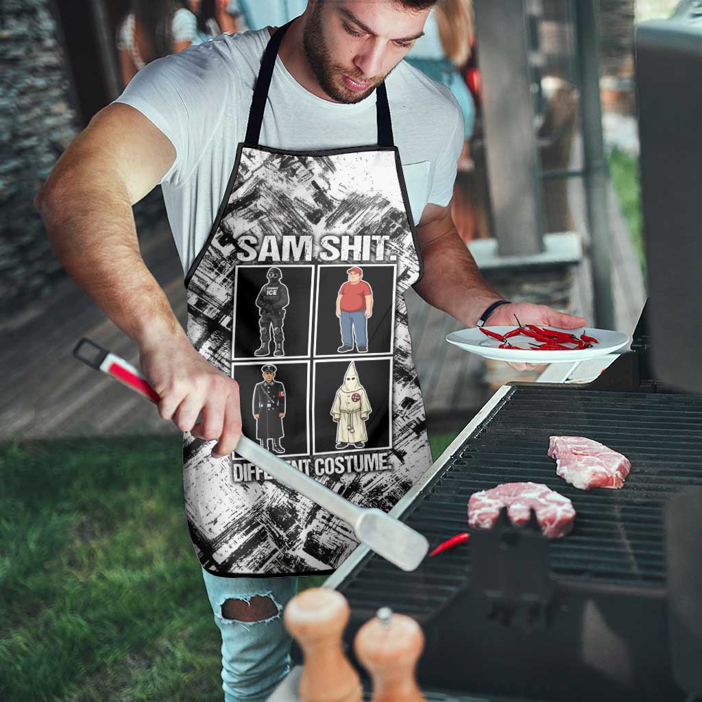 Same Shit Different Costume Apron Monochrome Gritty Texture
