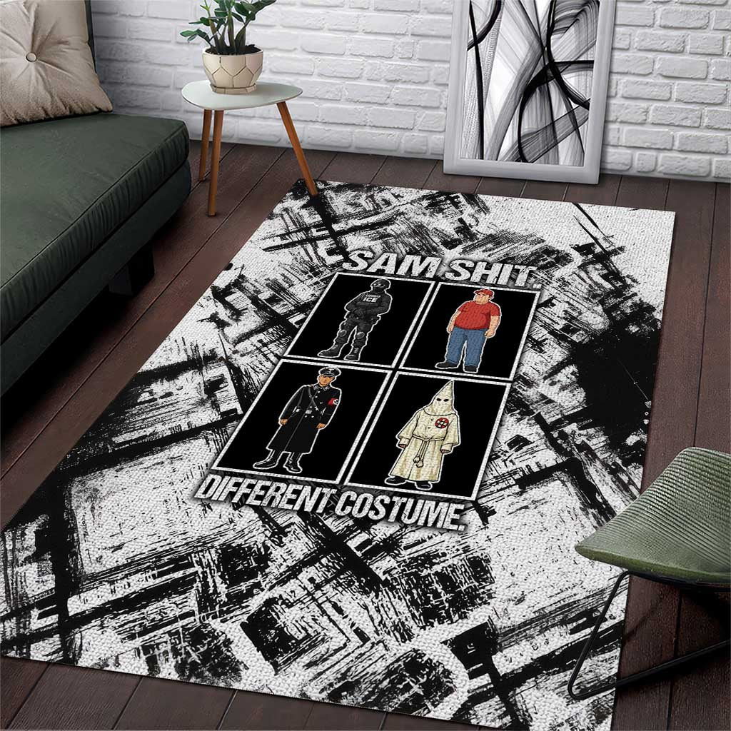 Same Shit Different Costume Area Rug Monochrome Gritty Texture