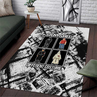 Same Shit Different Costume Area Rug Monochrome Gritty Texture