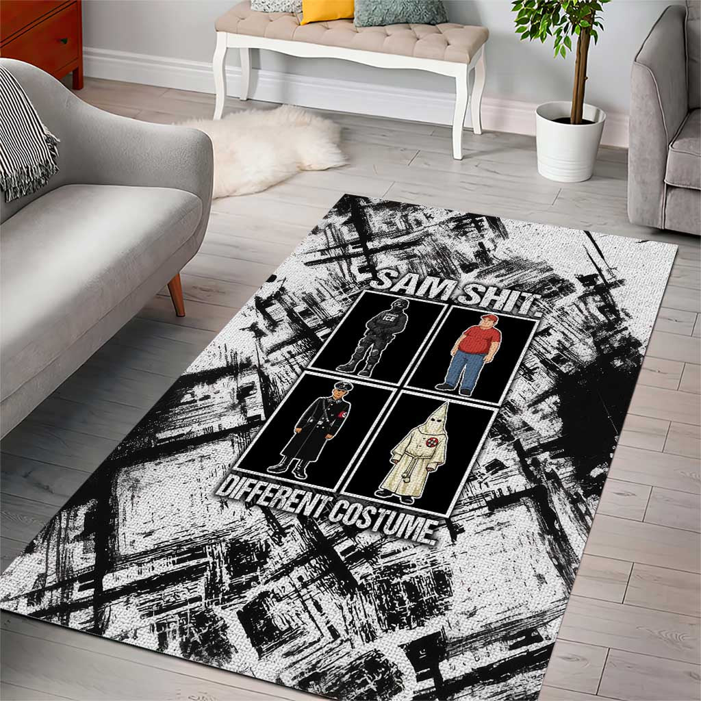 Same Shit Different Costume Area Rug Monochrome Gritty Texture