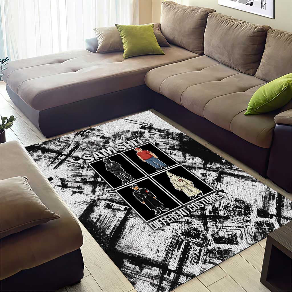 Same Shit Different Costume Area Rug Monochrome Gritty Texture