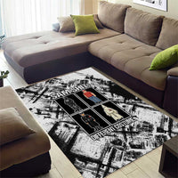 Same Shit Different Costume Area Rug Monochrome Gritty Texture