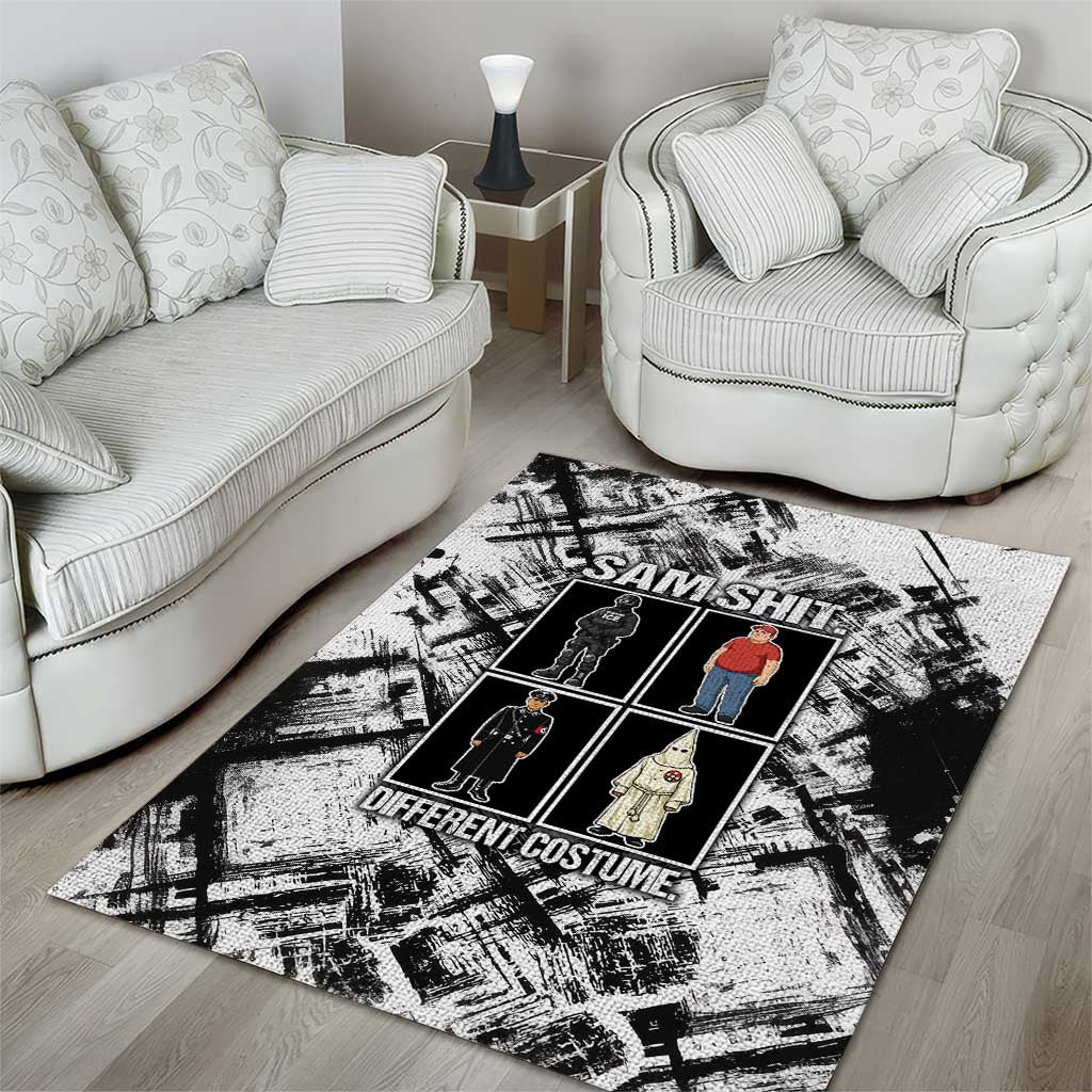 Same Shit Different Costume Area Rug Monochrome Gritty Texture