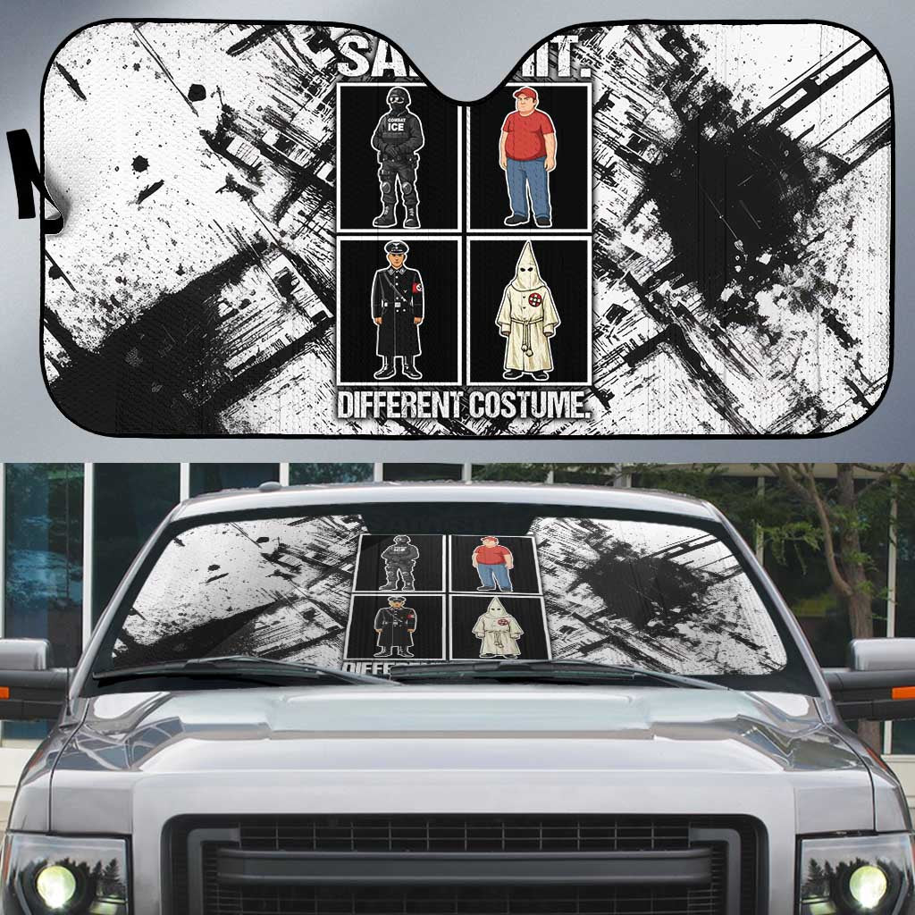 Same Shit Different Costume Auto Sun Shade Monochrome Gritty Texture