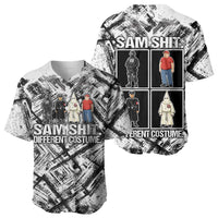 Same Shit Different Costume Baseball Jersey Monochrome Gritty Texture