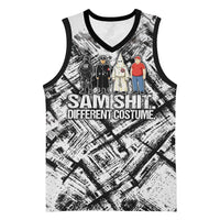 Same Shit Different Costume Basketball Jersey Monochrome Gritty Texture