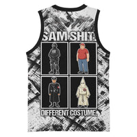 Same Shit Different Costume Basketball Jersey Monochrome Gritty Texture