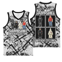 Same Shit Different Costume Basketball Jersey Monochrome Gritty Texture