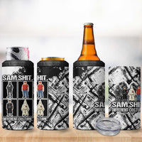 Same Shit Different Costume 4 in 1 Can Cooler Tumbler Monochrome Gritty Texture