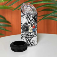 Same Shit Different Costume 4 in 1 Can Cooler Tumbler Monochrome Gritty Texture