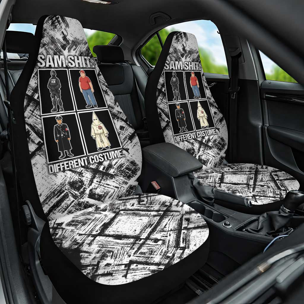 Same Shit Different Costume Car Seat Cover Monochrome Gritty Texture