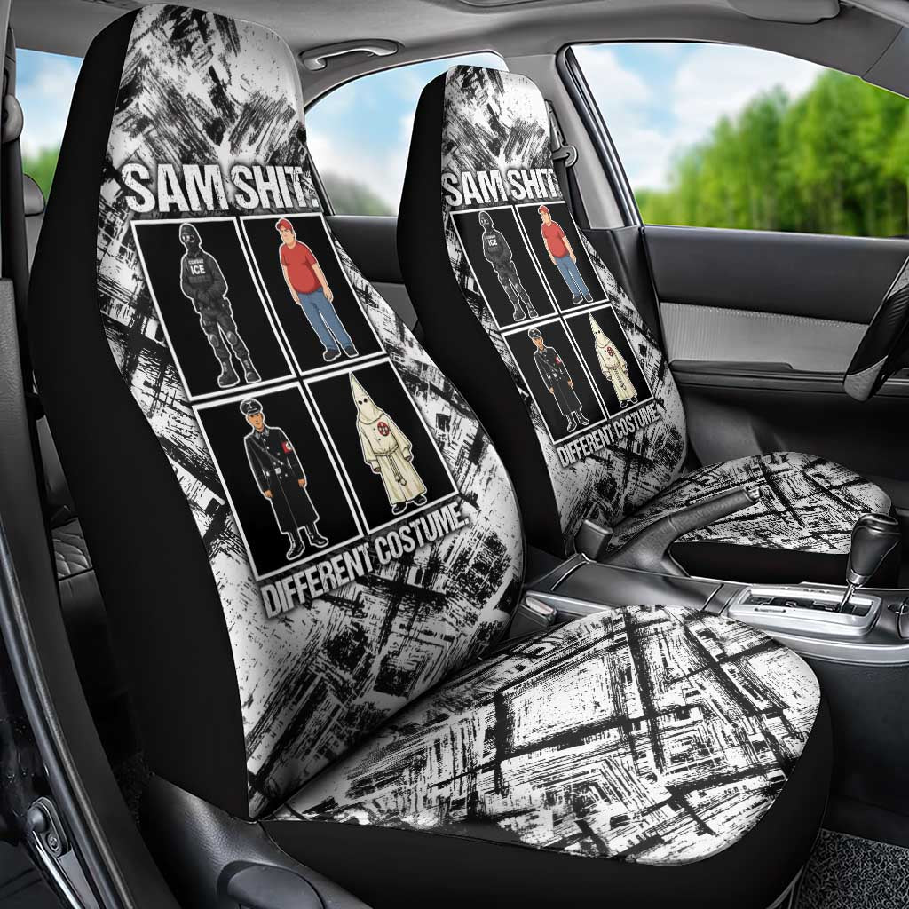 Same Shit Different Costume Car Seat Cover Monochrome Gritty Texture