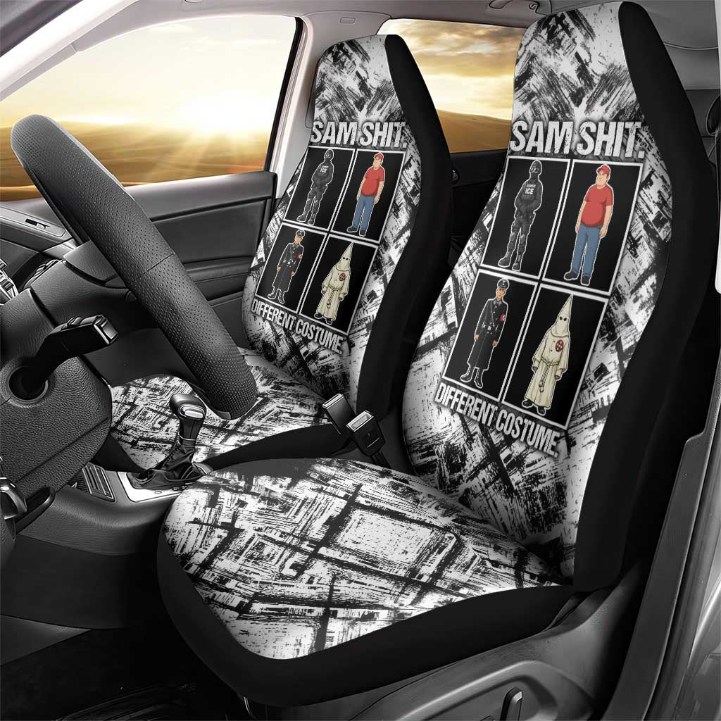 Same Shit Different Costume Car Seat Cover Monochrome Gritty Texture