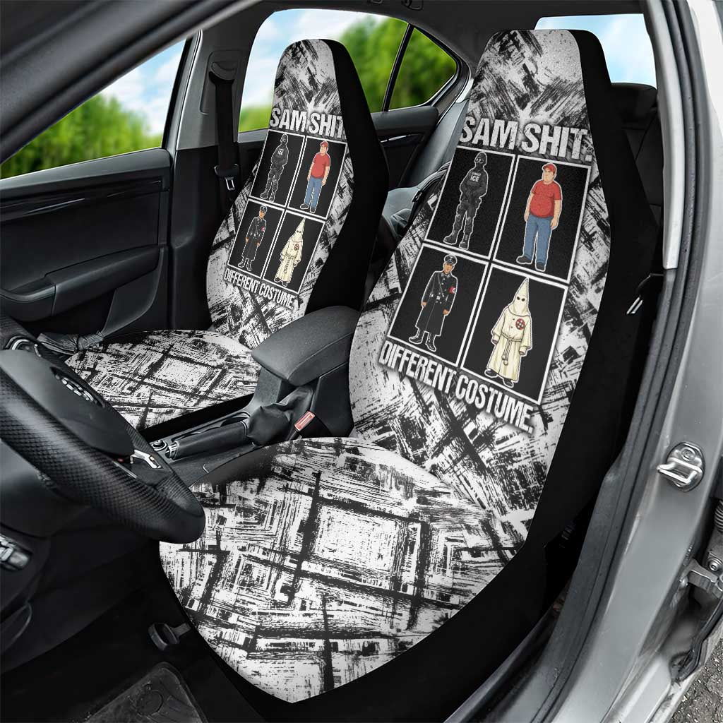 Same Shit Different Costume Car Seat Cover Monochrome Gritty Texture