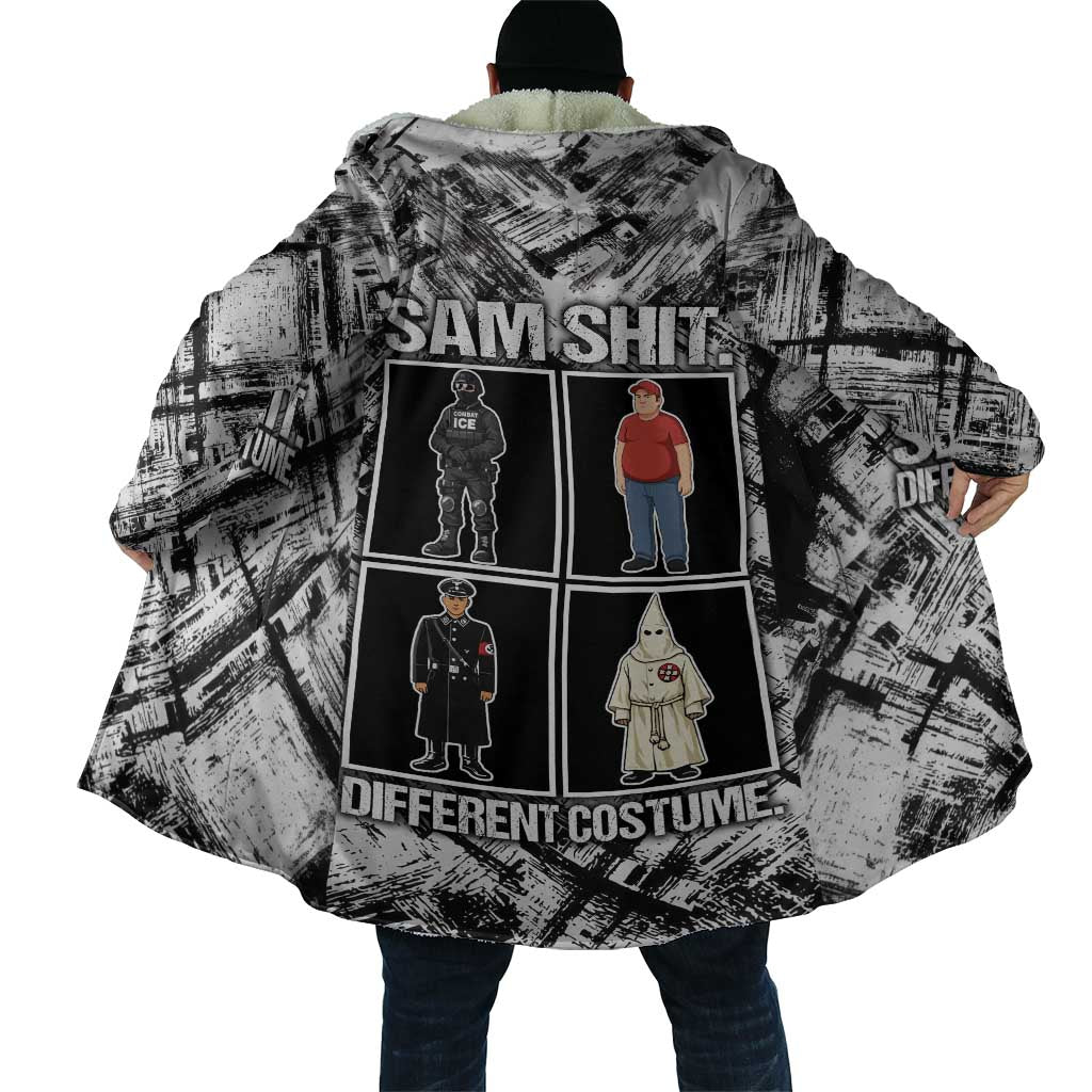Same Shit Different Costume Cloak Monochrome Gritty Texture