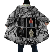 Same Shit Different Costume Cloak Monochrome Gritty Texture