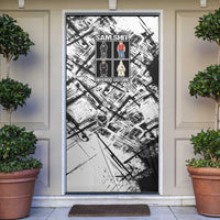 Same Shit Different Costume Door Cover Monochrome Gritty Texture