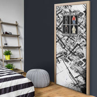 Same Shit Different Costume Door Cover Monochrome Gritty Texture