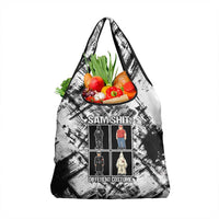 Same Shit Different Costume Grocery Bag Monochrome Gritty Texture