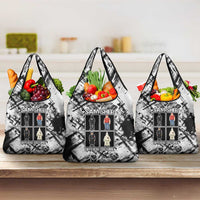 Same Shit Different Costume Grocery Bag Monochrome Gritty Texture