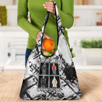 Same Shit Different Costume Grocery Bag Monochrome Gritty Texture