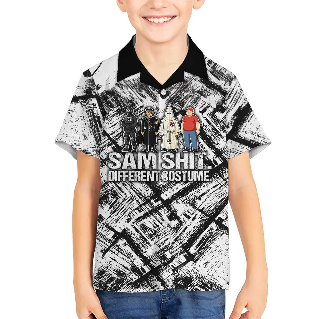 Same Shit Different Costume Hawaiian Shirt Monochrome Gritty Texture