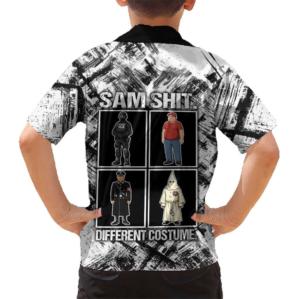 Same Shit Different Costume Hawaiian Shirt Monochrome Gritty Texture