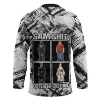 Same Shit Different Costume Hockey Jersey Monochrome Gritty Texture