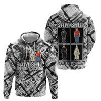 Same Shit Different Costume Hoodie Monochrome Gritty Texture
