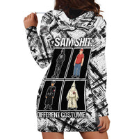 Same Shit Different Costume Hoodie Dress Monochrome Gritty Texture