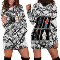 Same Shit Different Costume Hoodie Dress Monochrome Gritty Texture