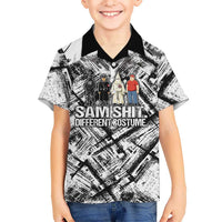 Same Shit Different Costume Kid Hawaiian Shirt Monochrome Gritty Texture
