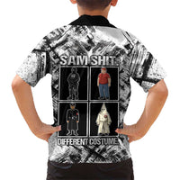 Same Shit Different Costume Kid Hawaiian Shirt Monochrome Gritty Texture