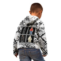 Same Shit Different Costume Kid Hoodie Monochrome Gritty Texture