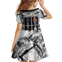 Same Shit Different Costume Kid Short Sleeve Dress Monochrome Gritty Texture