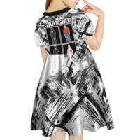 Same Shit Different Costume Kid Short Sleeve Dress Monochrome Gritty Texture