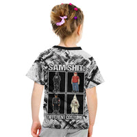 Same Shit Different Costume Kid T Shirt Monochrome Gritty Texture