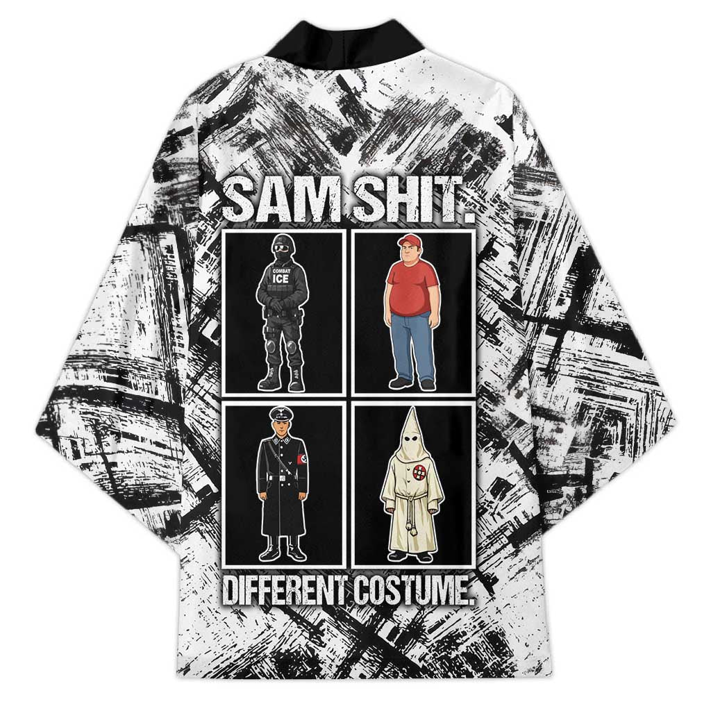 Same Shit Different Costume Kimono Monochrome Gritty Texture