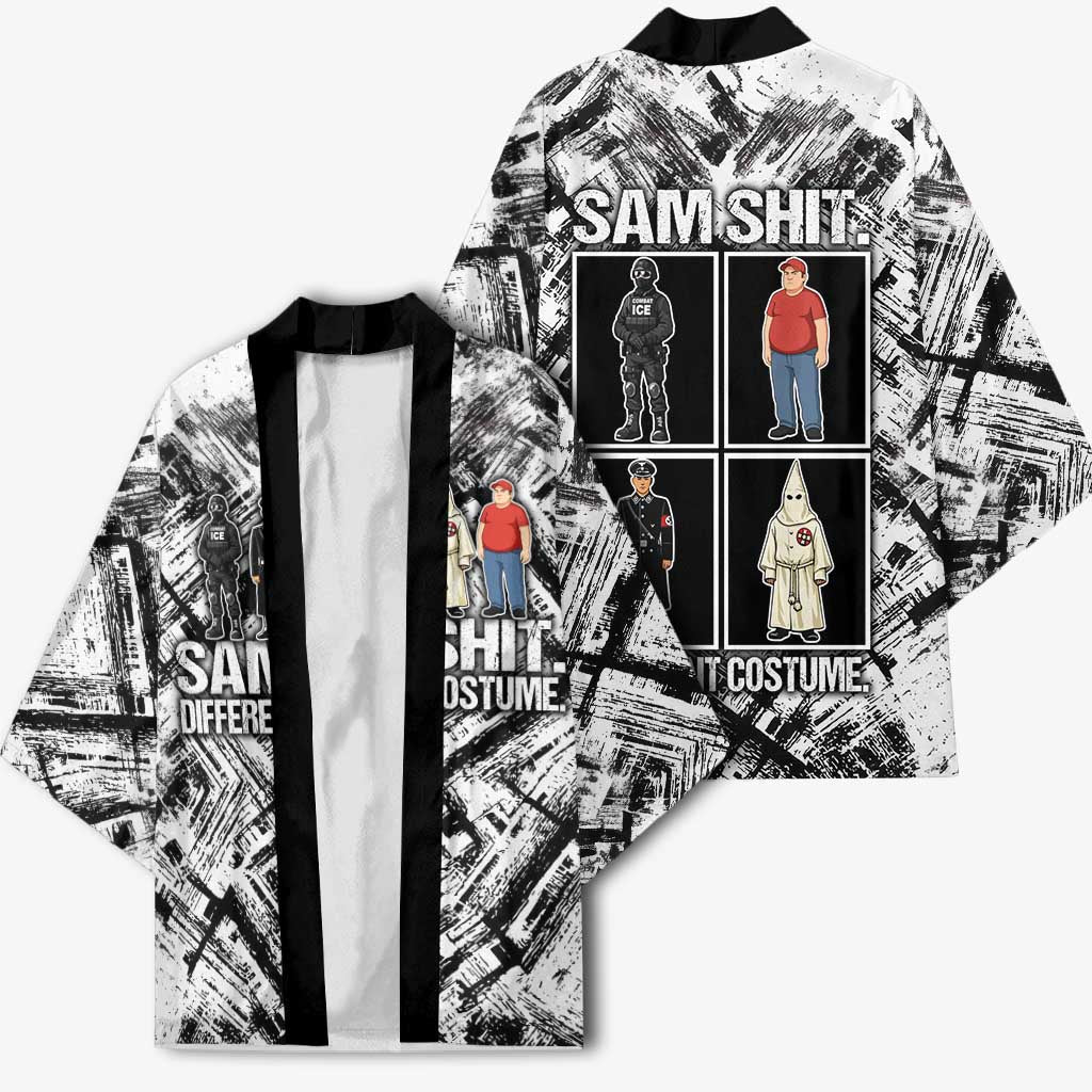 Same Shit Different Costume Kimono Monochrome Gritty Texture