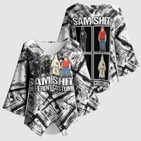 Same Shit Different Costume Kimono Sleeve Blouse Monochrome Gritty Texture