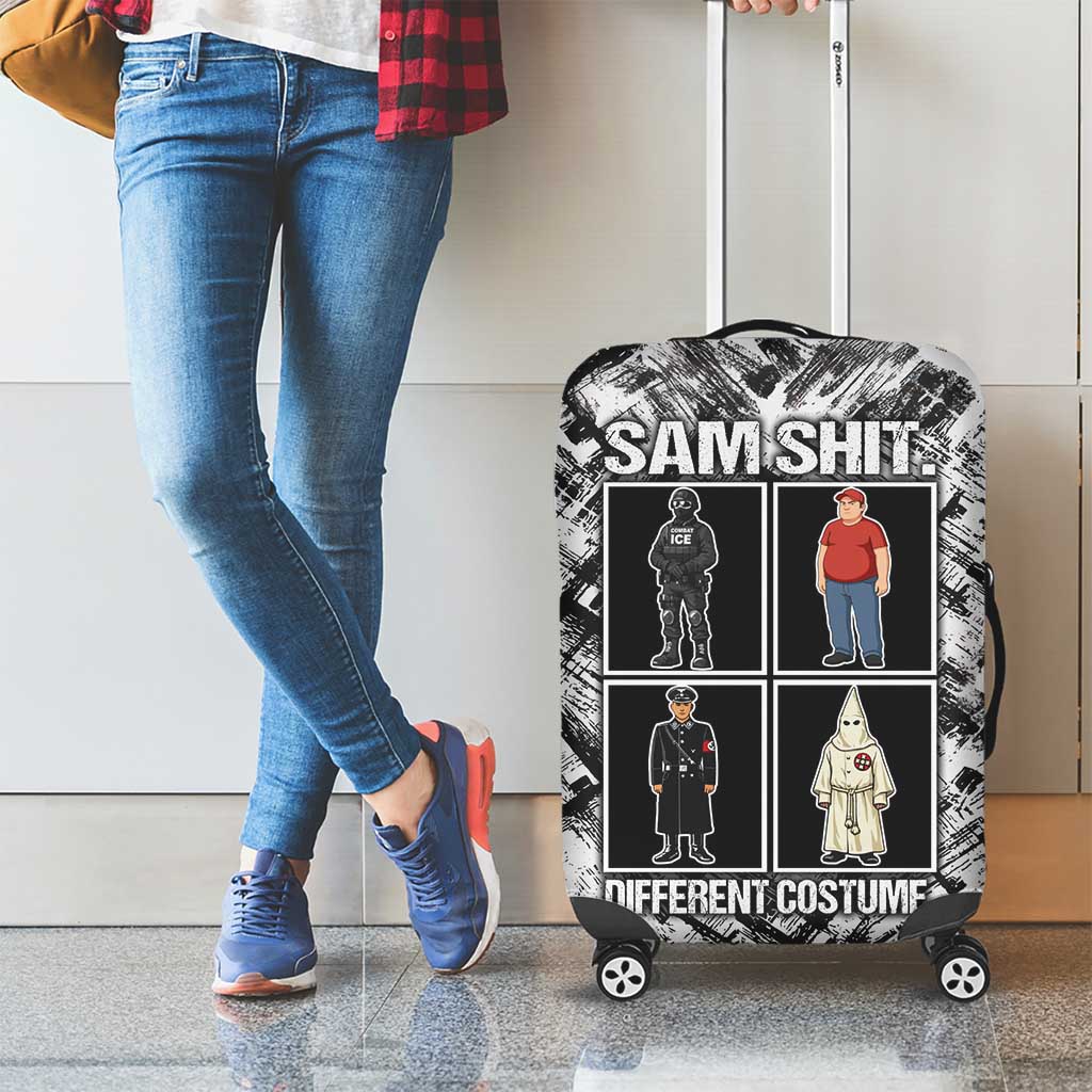 Same Shit Different Costume Luggage Cover Monochrome Gritty Texture
