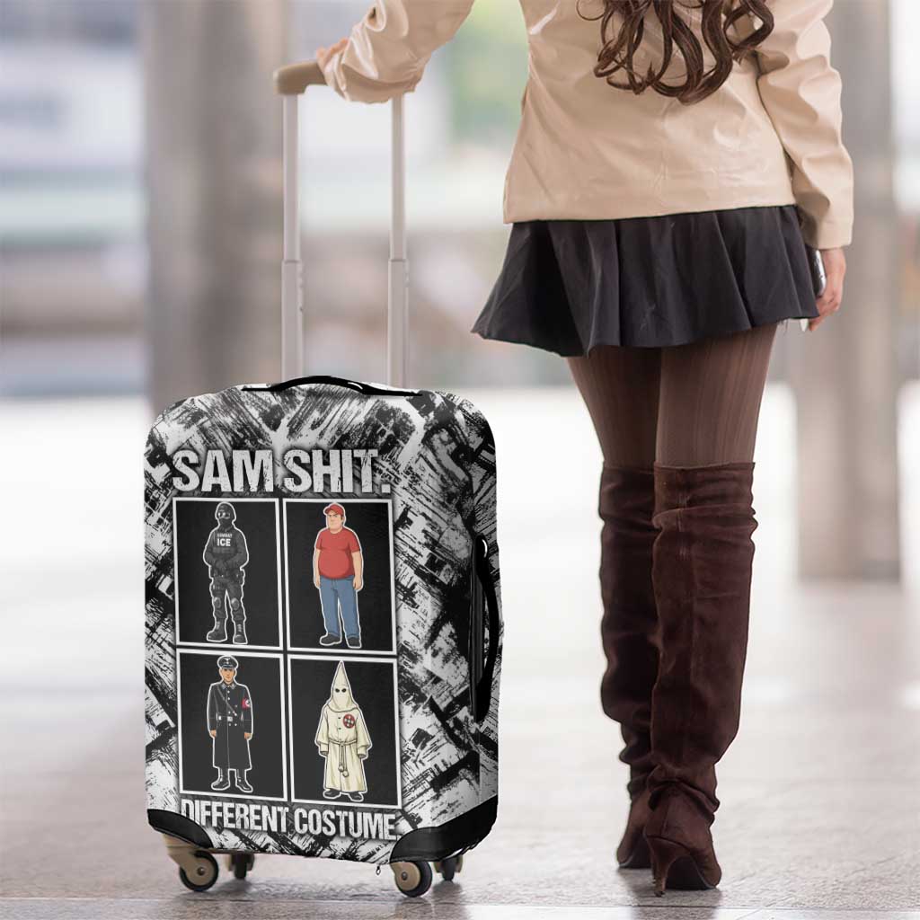 Same Shit Different Costume Luggage Cover Monochrome Gritty Texture