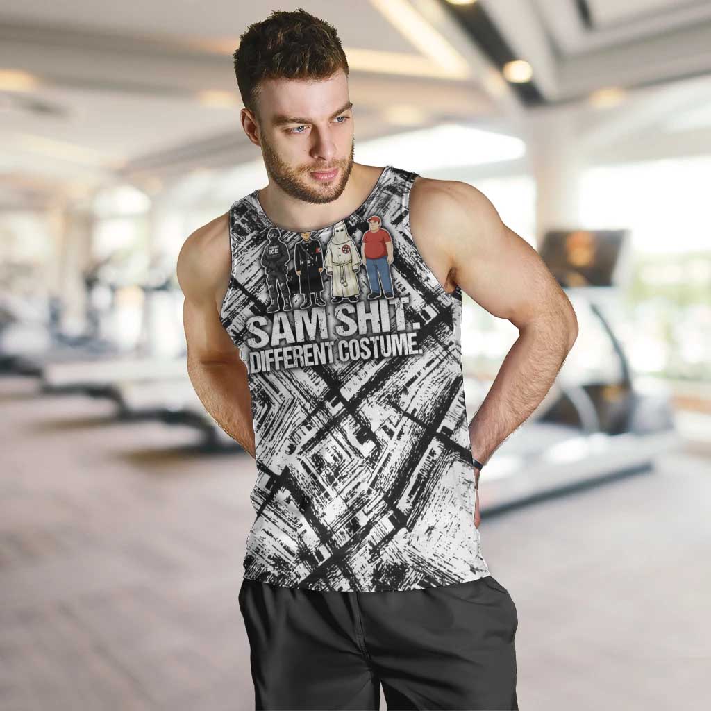 Same Shit Different Costume Men Tank Top Monochrome Gritty Texture