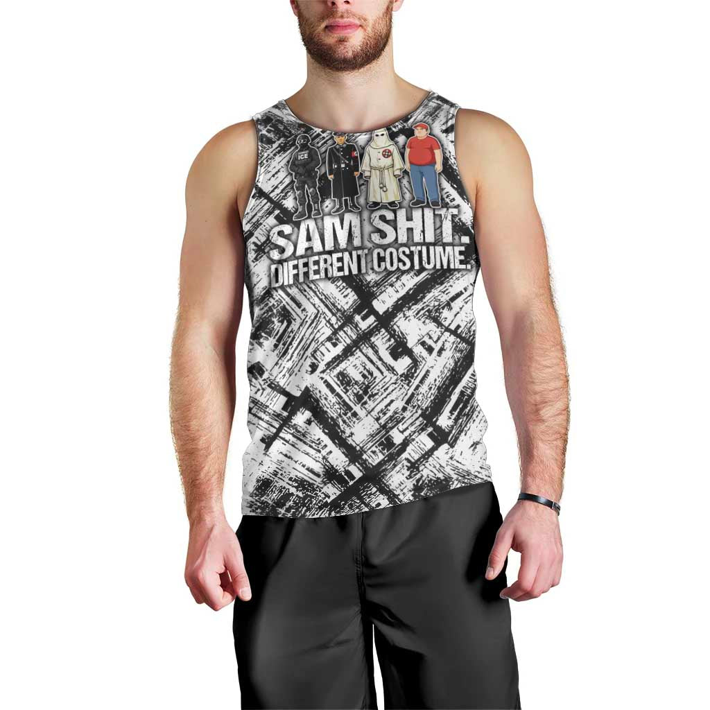 Same Shit Different Costume Men Tank Top Monochrome Gritty Texture