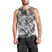 Same Shit Different Costume Men Tank Top Monochrome Gritty Texture